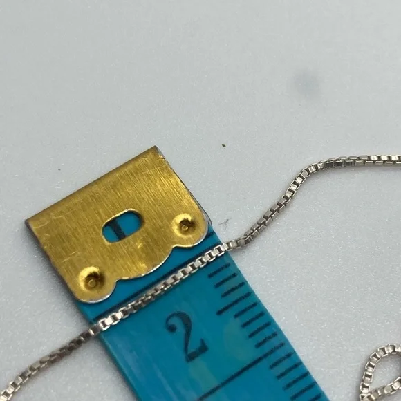 Vtg Sterling Silver Box Chain Necklace 18” Length - 1mm Width 925 MJI - Picture 6 of 6